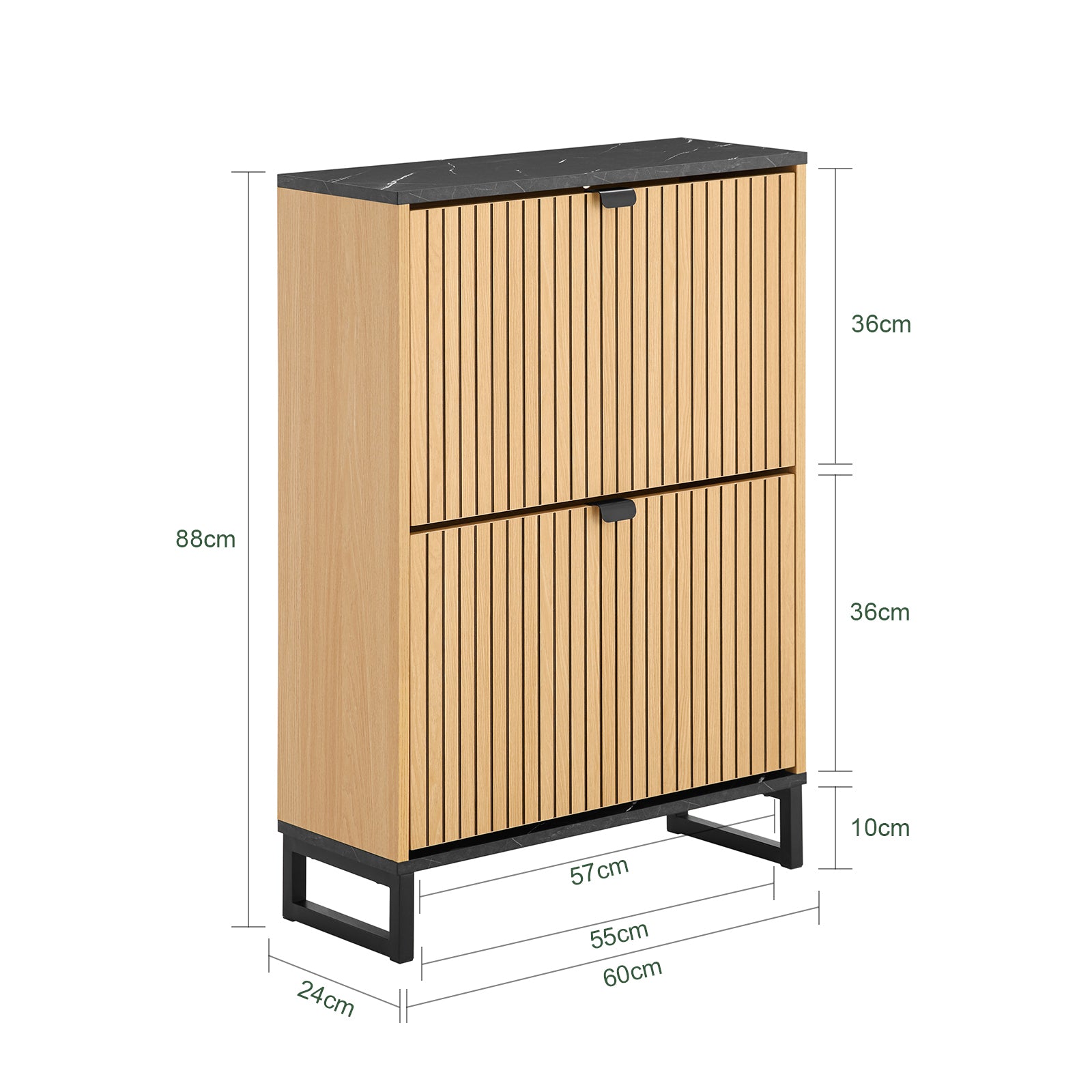 SoBuy | Meuble à chaussures étroit | Étagère à chaussures avec rabats | Pour 8 à 12 paires | FSR202-N