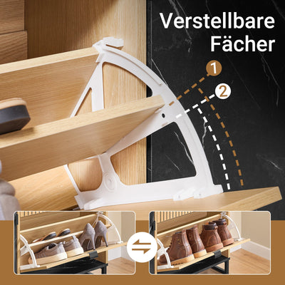SoBuy | Scarpiera stretta | 2 ante a ribalta | Scarpiera a ribalta | Nero | 90x88x24 cm | FSR203-N