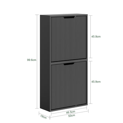 SoBuy | Schuhschrank Schmal Wandmontage | 2-Wege Montage | 19cm Tiefe | Schwarz | FSR204-SCH