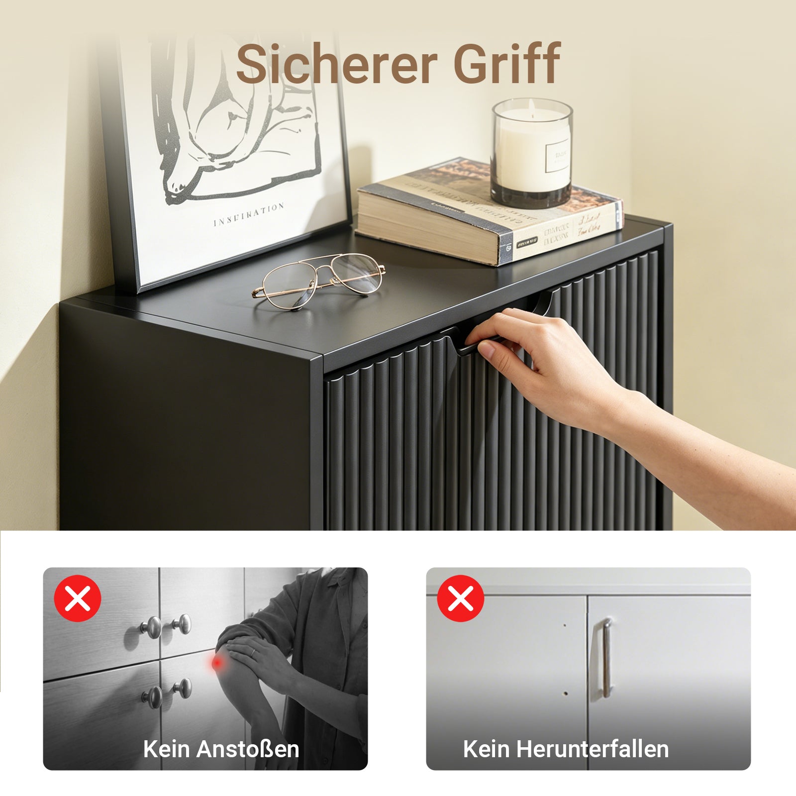 SoBuy | Schuhschrank Schmal Wandmontage | 2-Wege Montage | 19cm Tiefe | Schwarz | FSR204-SCH