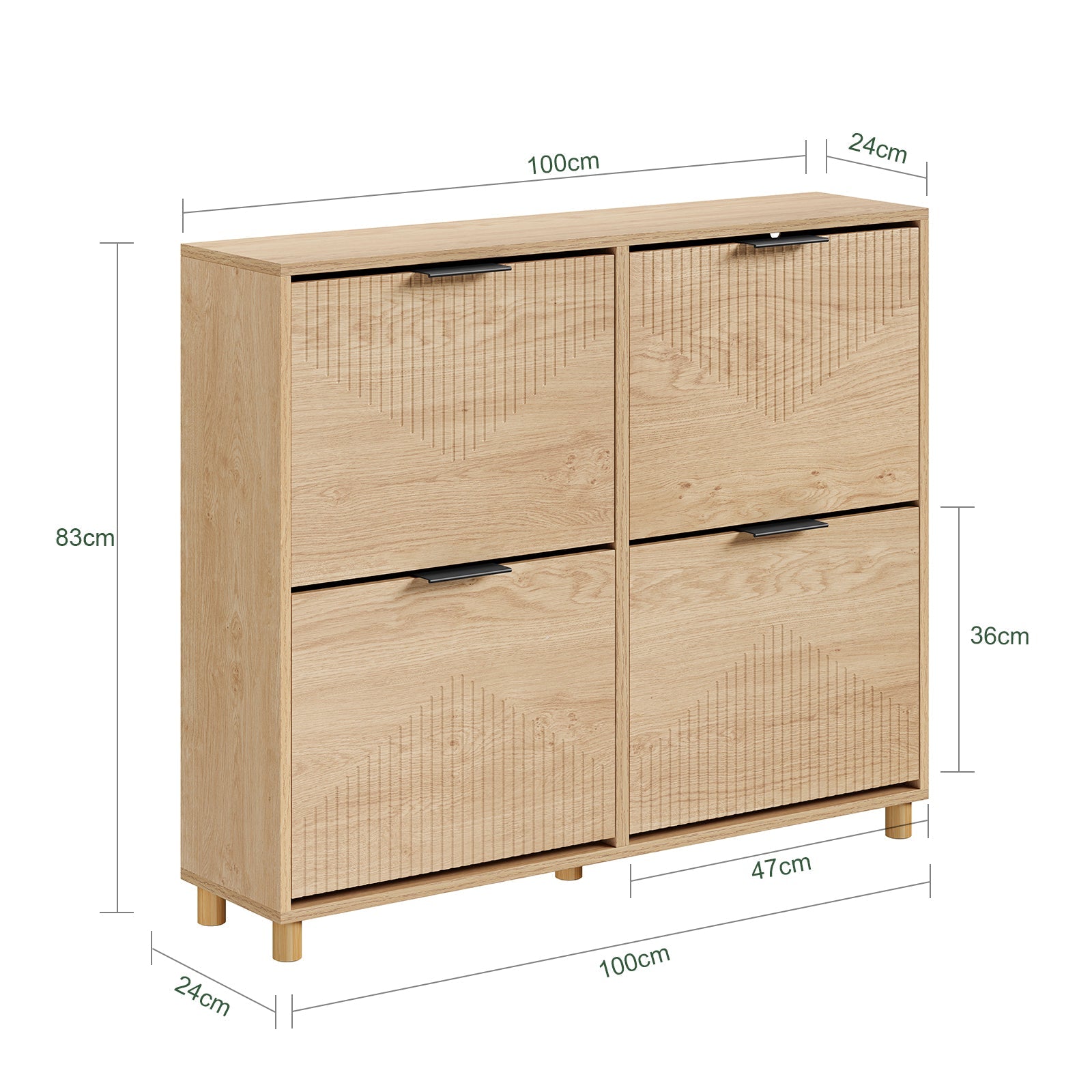 SoBuy meuble à chaussures étroit 24cm de large couleur bois dimensions 100x24x83cm FSR214-N