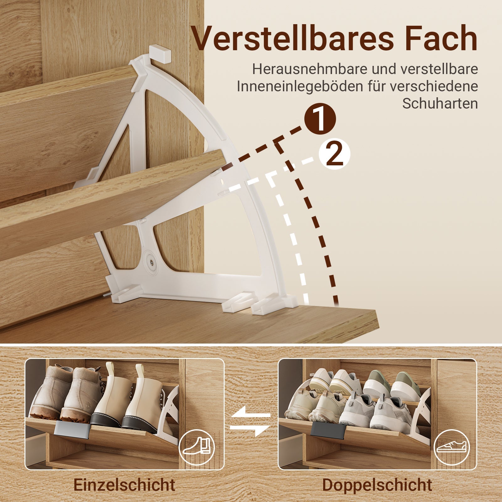 SoBuy meuble à chaussures étroit 24cm de large couleur bois dimensions 100x24x83cm FSR214-N