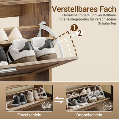 SoBuy Schuhbank schmal 24cm mit Sitzfläche für große Schuhe bis EU 47 | FSR218-F