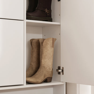 SoBuy Schuhschrank Weiß Klappschrank für 12 Paar Schuhe + 3 Seitenfächer FSR220-W