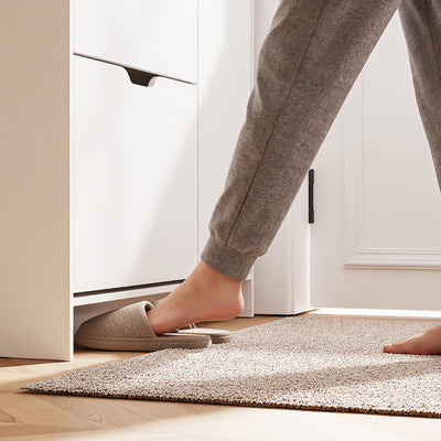 SoBuy Schuhschrank Weiß Klappschrank für 12 Paar Schuhe + 3 Seitenfächer FSR220-W