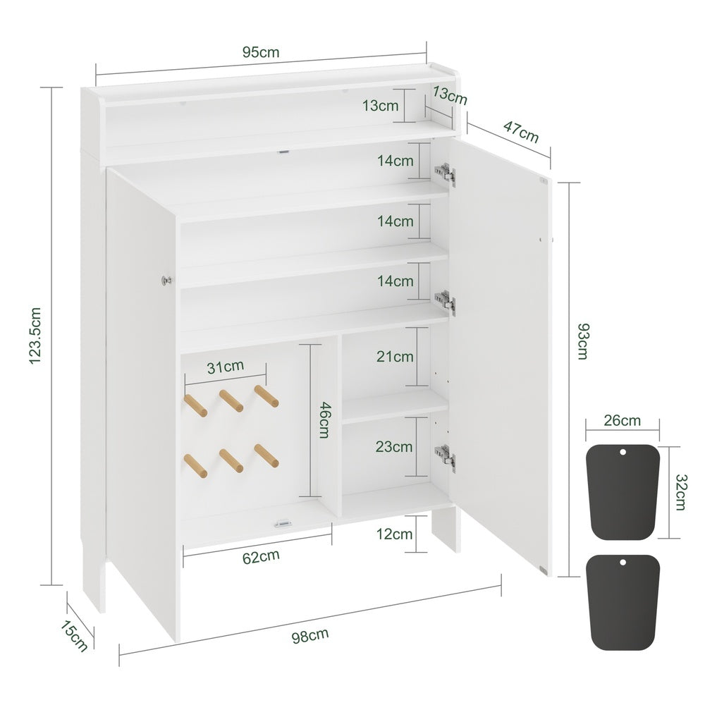 SoBuy | Schuhschrank schmal weiß mit offener Ablage | FSR227-E-W