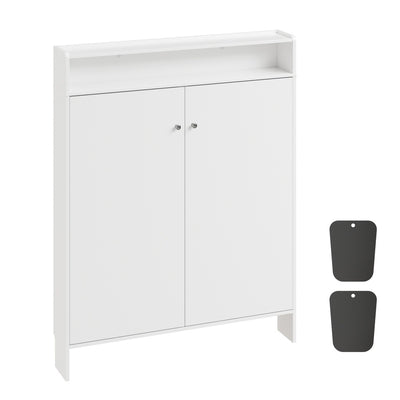 SoBuy | Schuhschrank schmal weiß mit offener Ablage | FSR227-E-W