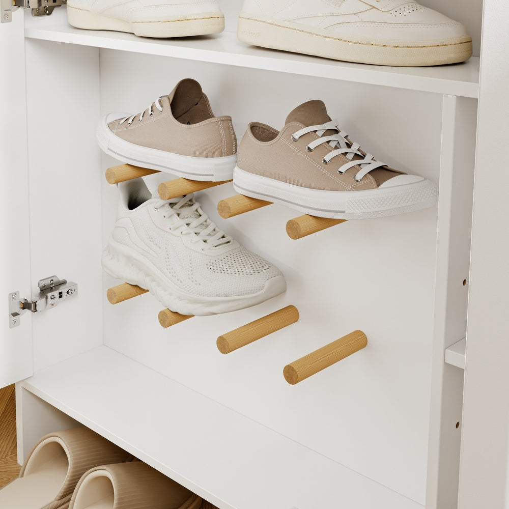 SoBuy | Schuhschrank schmal weiß mit offener Ablage | FSR227-E-W