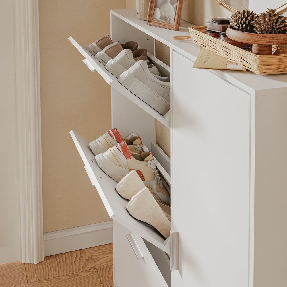 SoBuy | Schuhkipper schmal in Weiß | FSR230-W
