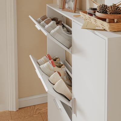SoBuy | Schuhkipper schmal in Weiß | FSR230-W