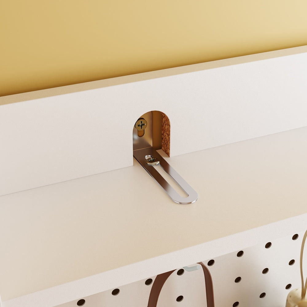 SoBuy | Schuhschrank schmal hoch Weiß mit Spiegel und 6 Haken | FSR233-W