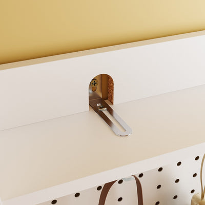 SoBuy | Schuhschrank schmal hoch Weiß mit Spiegel und 6 Haken | FSR233-W
