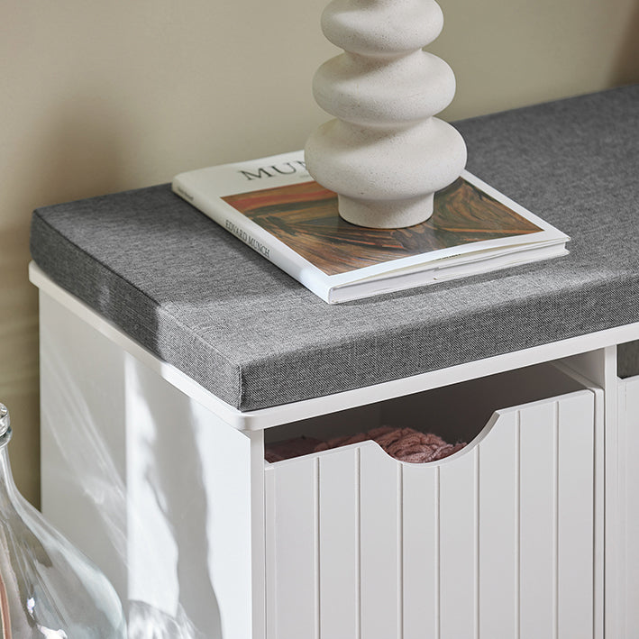 SoBuy | Banc avec siège | Coffre à jouets | Coffre de rangement blanc | FSR30-W