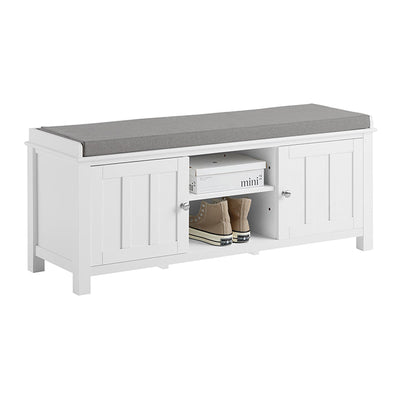 SoBuy | Panca da Ingresso con Cuscino | Scarpiera con Sedile Bianco | FSR35-W