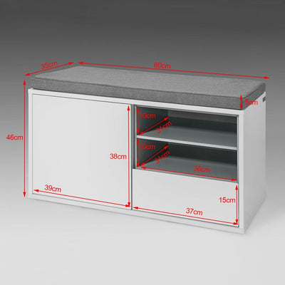 SoBuy | Panca da Ingresso | Scarpiera con Cuscino | Mobile Scarpiera con Sedile Bianco | FSR37-W