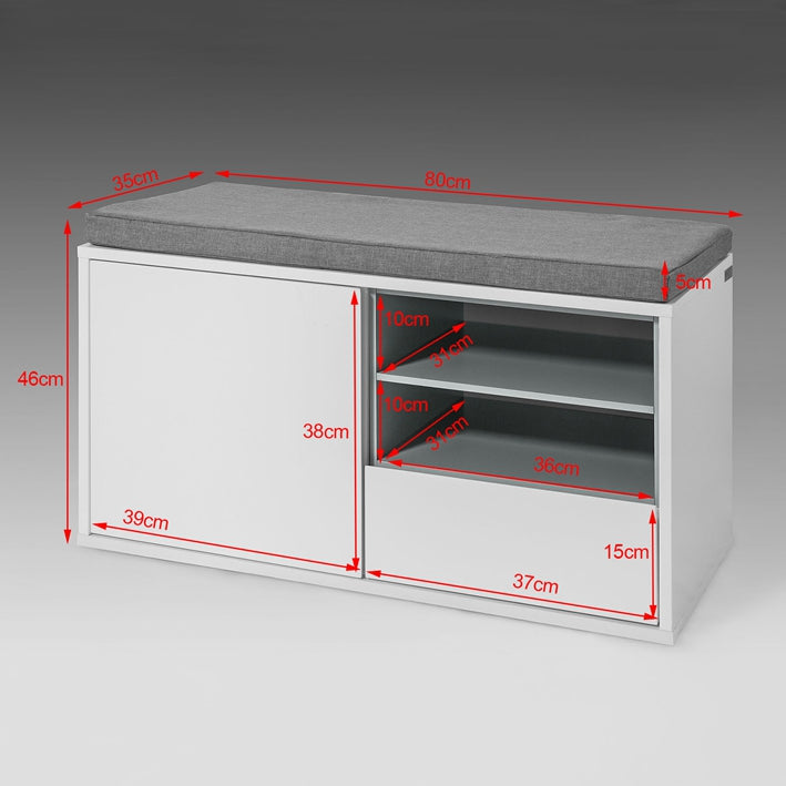SoBuy | Panca da Ingresso | Scarpiera con Cuscino | Mobile Scarpiera con Sedile Bianco | FSR37-W