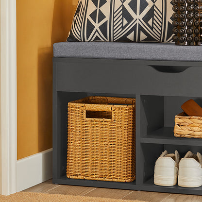 Vorverkauf | SoBuy | Schuhbank | Schuhregal mit Sitzfläche | Sitzbank | Dunkelgrau | FSR45-DG