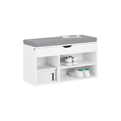 SoBuy | Banc à chaussures | Étagère à chaussures avec assise | Banc de rangement | Gris clair Blanc | FSR45-HG