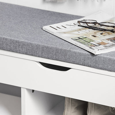 SoBuy | Banc à chaussures | Étagère à chaussures avec assise | Banc de rangement | Gris clair Blanc | FSR45-HG