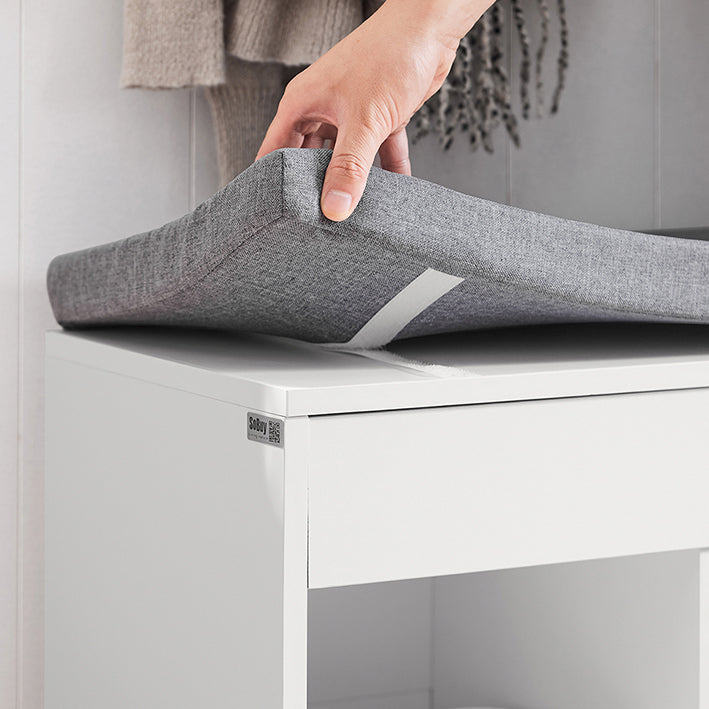 SoBuy | Banc à chaussures | Étagère à chaussures avec assise | Banc de rangement | Gris clair Blanc | FSR45-HG