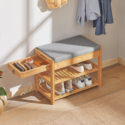 SoBuy | Scarpiera con panca | Panca porta scarpe | Larga 55 cm, bambù | FSR49-N