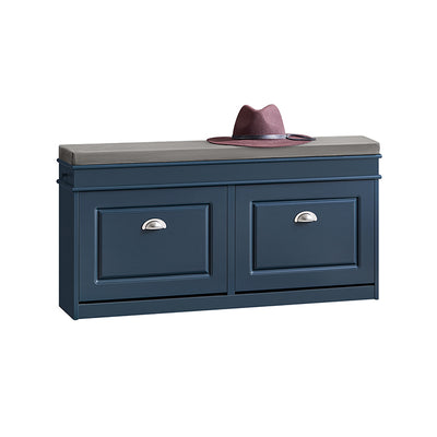 Prévente | SoBuy | Banc à chaussures à 2 rabats | Compartiment à chaussures | Bleu style campagne | FSR64-B