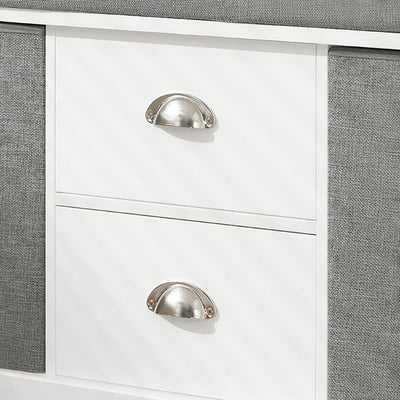SoBuy | Cassapanca Contenitore per Scarpe | Panca con Contenitore | Bianco-Grigio | FSR66-HG
