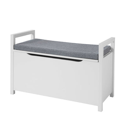 SoBuy | Scarpiera a ribalta | Panca contenitore | Cesto giocattoli | Bianco | FSR76-W