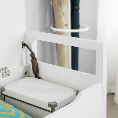 SoBuy | Scarpiera a ribalta | Panca contenitore | Cesto giocattoli | Bianco | FSR76-W