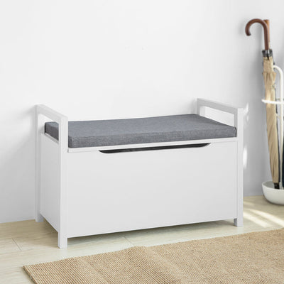 SoBuy | Scarpiera a ribalta | Panca contenitore | Cesto giocattoli | Bianco | FSR76-W
