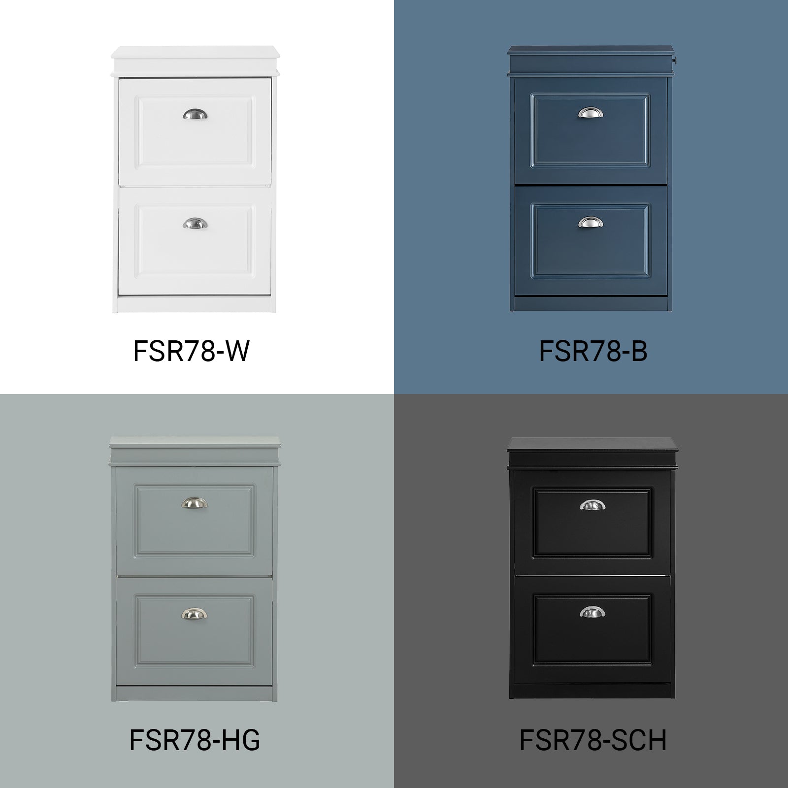 SoBuy | Meuble à chaussures | Armoire à chaussures avec 2 abattants | Commode à chaussures gris clair | FSR78-HG
