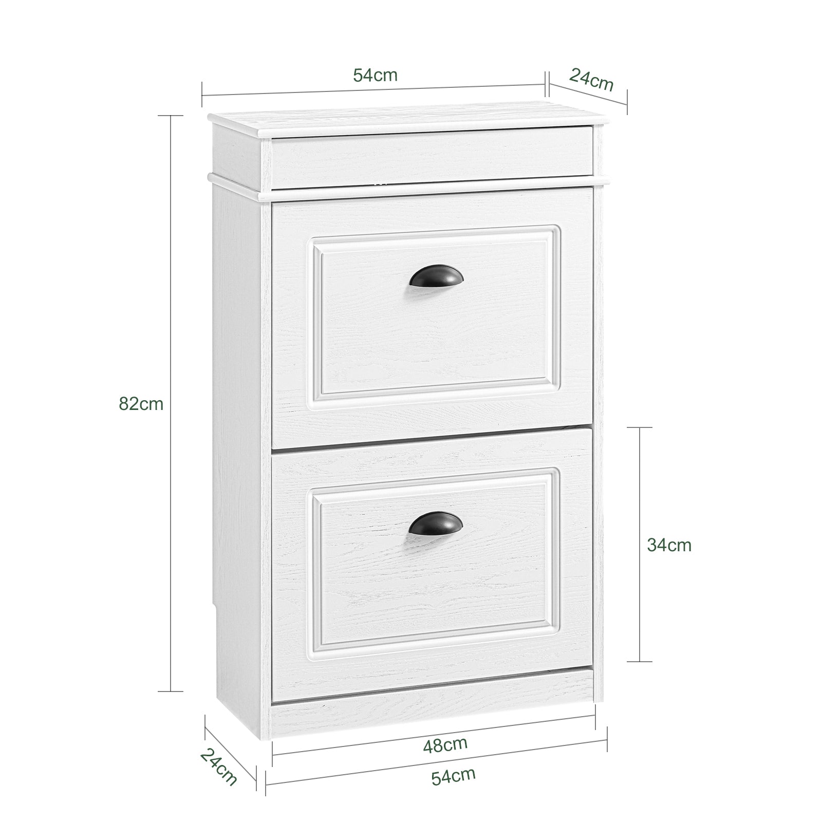 Prévente | SoBuy | Meuble à chaussures étroit | 2 portes | Étagère à chaussures étroite | Blanc vintage | FSR78-WG