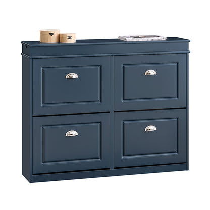 SoBuy | Meuble à chaussures | Meuble à chaussures 4 portes | Coffre à chaussures bleu | FSR79-B