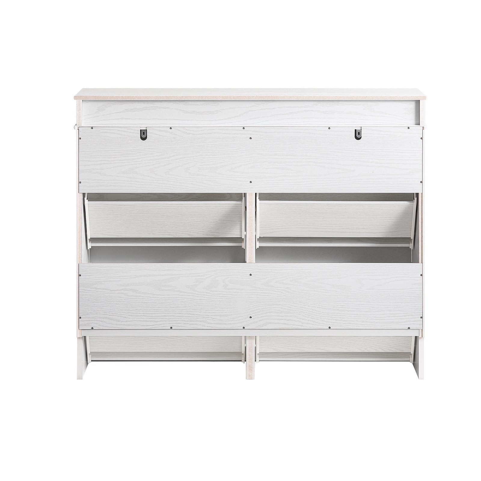 SoBuy | Scarpiera | Scarpiera con 4 Ante a Ribalta | Bianco Vintage | FSR79-WG