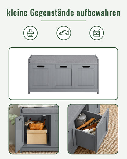 SoBuy | Coffre de rangement | Boîte à chaussures | Banc | Gris | FSR80-SG 