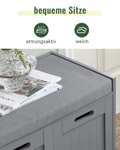 SoBuy | Coffre de rangement | Boîte à chaussures | Banc | Gris | FSR80-SG 