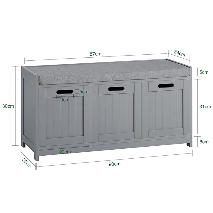 SoBuy | Cassapanca scarpiera | Panca contenitore | Grigio | FSR80-SG