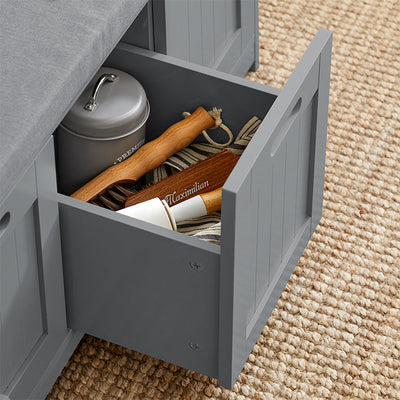 SoBuy | Cassapanca scarpiera | Panca contenitore | Grigio | FSR80-SG