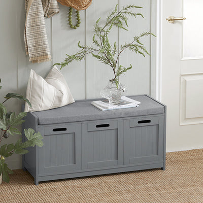 SoBuy | Cassapanca scarpiera | Panca contenitore | Grigio | FSR80-SG