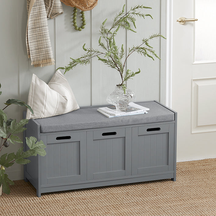 SoBuy | Cassapanca scarpiera | Panca contenitore | Grigio | FSR80-SG