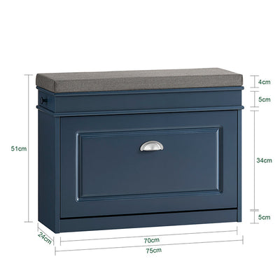 SoBuy | Scarpiera | Scarpiera a ribalta | Panchina porta scarpe | Blu | FSR82-L-B
