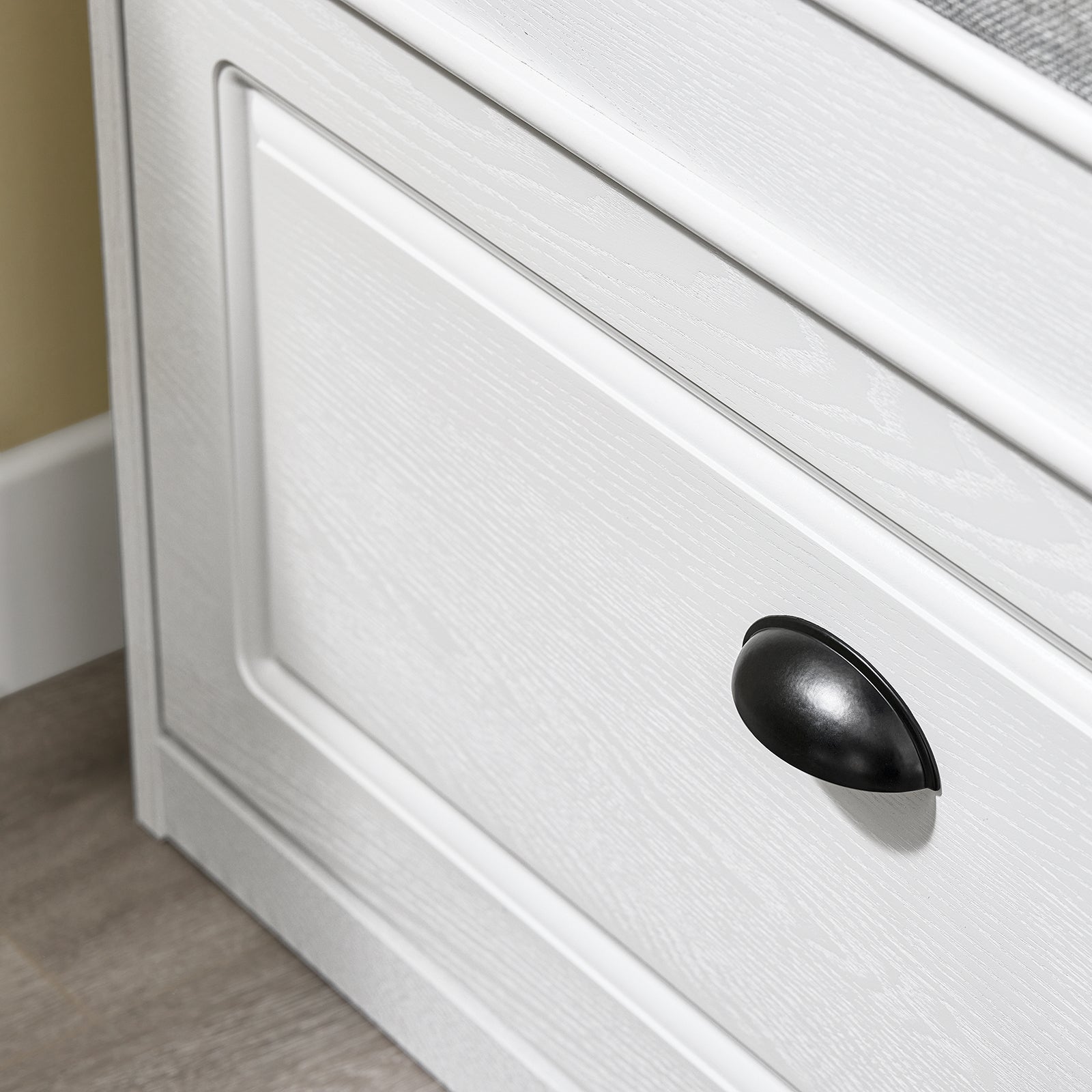 SoBuy | Meuble à chaussures | Banc à chaussures avec porte abattante | Rangement pour chaussures | Blanc vintage | FSR82-L-WG 