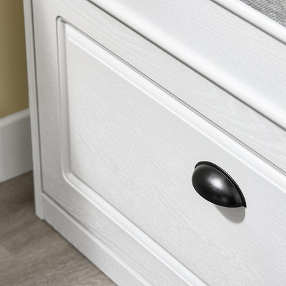 SoBuy | Meuble à chaussures | Banc à chaussures avec porte abattante | Rangement pour chaussures | Blanc vintage | FSR82-L-WG 