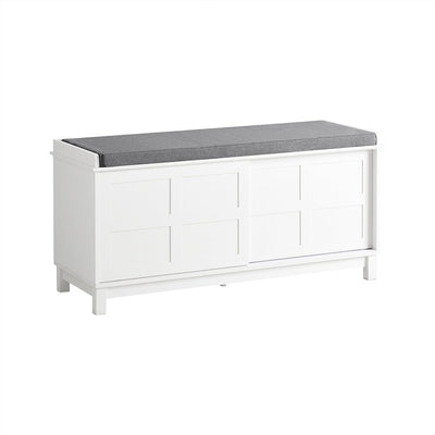 SoBuy | Comò con seduta | Panca contenitore | Scarpiera | Bianco | FSR86-W