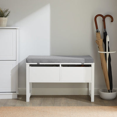SoBuy | Panca Contenitore | Cassapanca con Vano Contenitore | Scarpiera | Bianco | FSR88-W