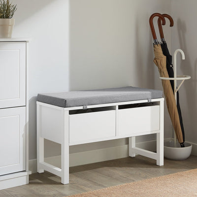 SoBuy | Panca Contenitore | Cassapanca con Vano Contenitore | Scarpiera | Bianco | FSR88-W