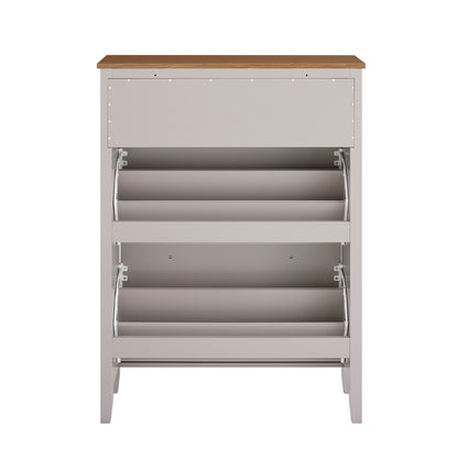 SoBuy | Meuble à chaussures étroit | 2 portes et tiroir | Capacité : 12 paires de chaussures | Marron clair | L 80 x P 25 x H 108 cm | FSR89-KA 