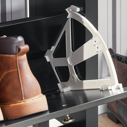 SoBuy | Meuble à chaussures | Étagère à chaussures à 2 portes | Étagère à chaussures avec tiroir | Noir | FSR89-SCH