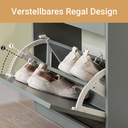 SoBuy | Meuble à chaussures | Rangement à chaussures à 3 portes | Coffre à chaussures gris clair | FSR94-HG 