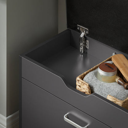 SoBuy | Meuble à chaussures à 1 abattant | Banc à chaussures avec coussin d'assise | Banc de rangement | Gris | FSR95-HG